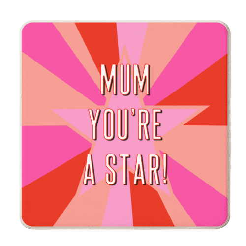 Mum You're A Star! - personalised beer coaster by Adam Regester