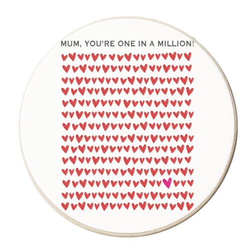 Mum, You're one in a million - personalised beer coaster by The Boy and the Bear