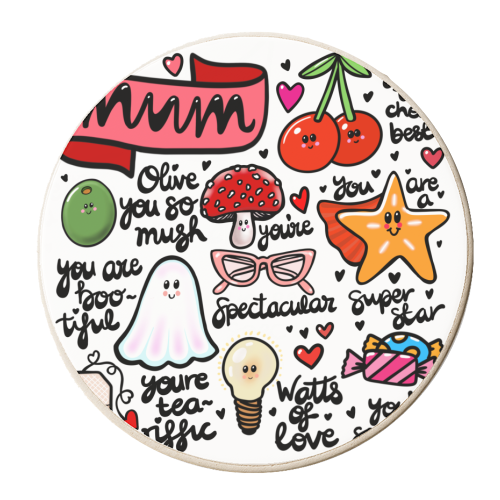 Mum you're the best - personalised beer coaster by PixieDrew