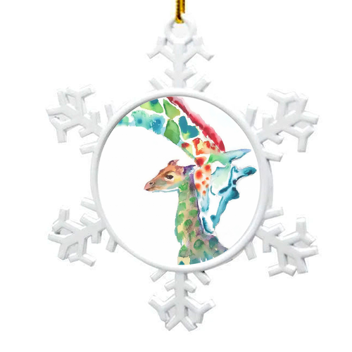 Mummy and Baby Giraffe - snowflake decoration by Emma Kaufmann