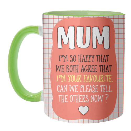 Mum's Favourite - unique mug by Adam Regester