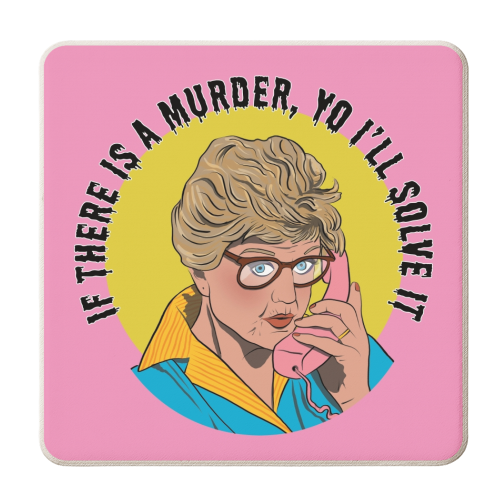 Murder She Wrote Mash Up - personalised beer coaster by Niomi Fogden