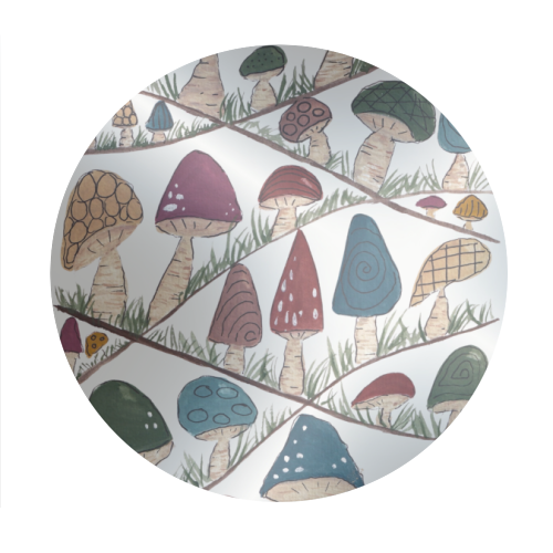 Mushroom Hills - Circle Sticker by Linbylane