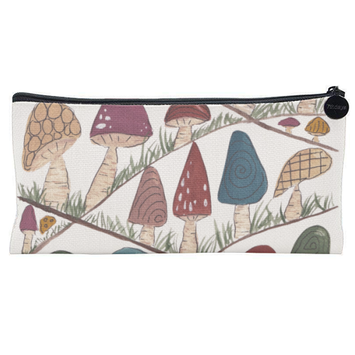 Mushroom Hills - flat pencil case by Linbylane