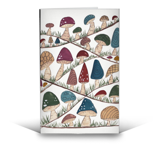 Mushroom Hills - funny greeting card by Linbylane