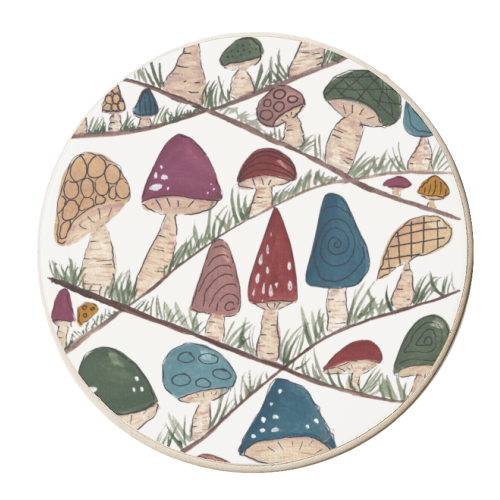 Mushroom Hills - personalised beer coaster by Linbylane