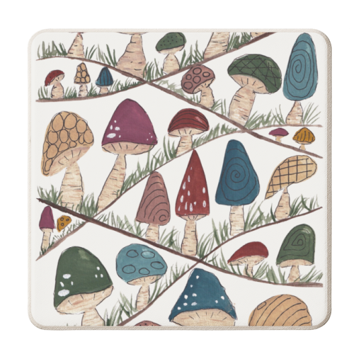 Mushroom Hills - personalised beer coaster by Linbylane