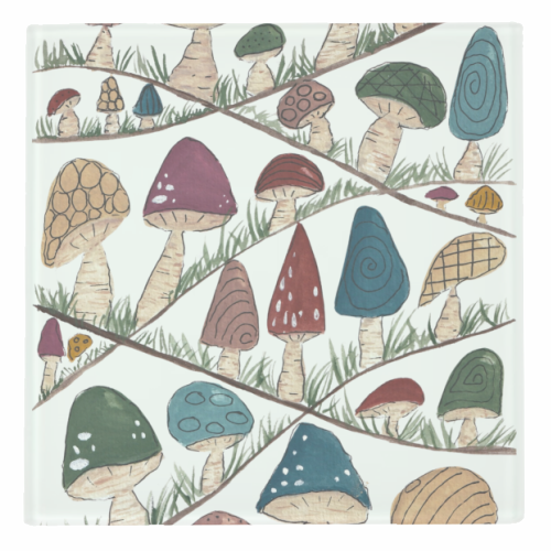 Mushroom Hills - personalised beer coaster by Linbylane