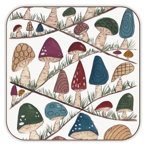 Mushroom Hills - personalised beer coaster by Linbylane