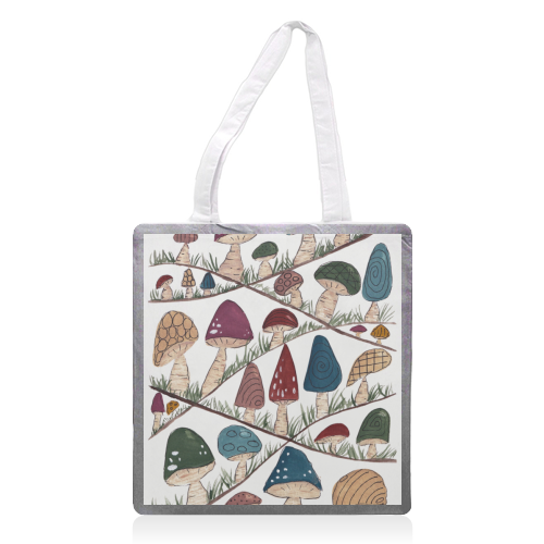Mushroom Hills - printed canvas tote bag by Linbylane