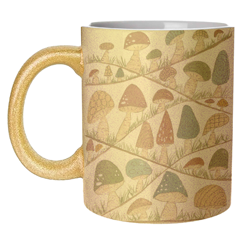 Mushroom Hills - unique mug by Linbylane