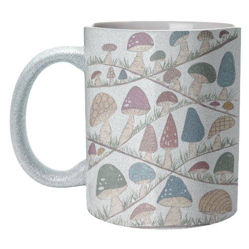 Mushroom Hills - unique mug by Linbylane