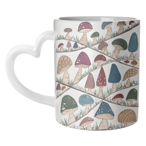 Mushroom Hills - unique mug by Linbylane