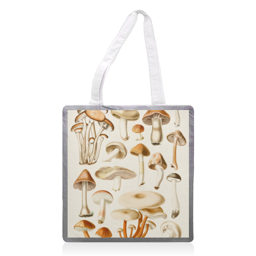 Mushrooms Collection - printed canvas tote bag by Gal Design