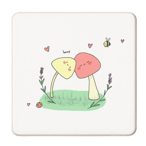 mushrooms - personalised beer coaster by Ellie Bednall