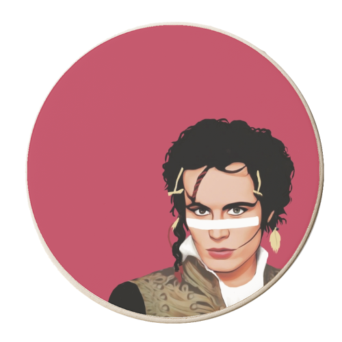 Music Icons: Adam Ant - personalised beer coaster by Giddy Kipper