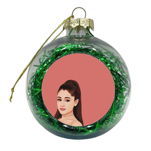 Music Icons: Ariana Grande - xmas bauble by Giddy Kipper