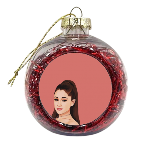 Music Icons: Ariana Grande - xmas bauble by Giddy Kipper