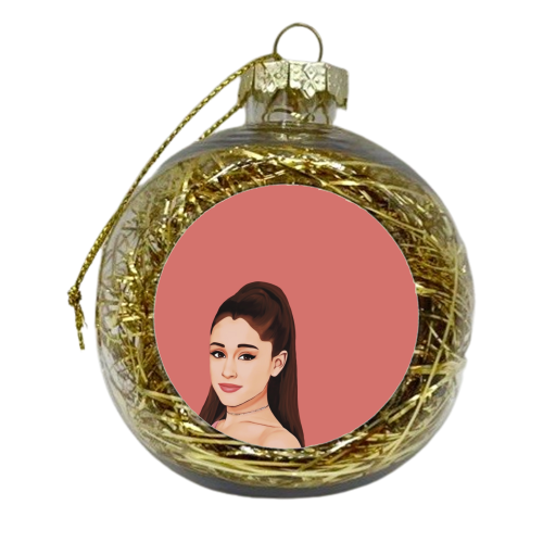 Music Icons: Ariana Grande - xmas bauble by Giddy Kipper