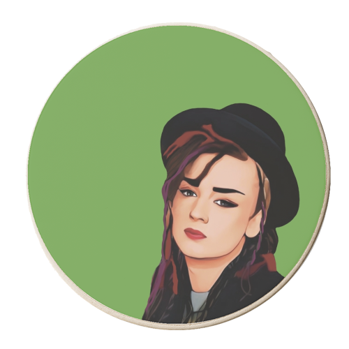 Music Icons: Boy George - personalised beer coaster by Giddy Kipper