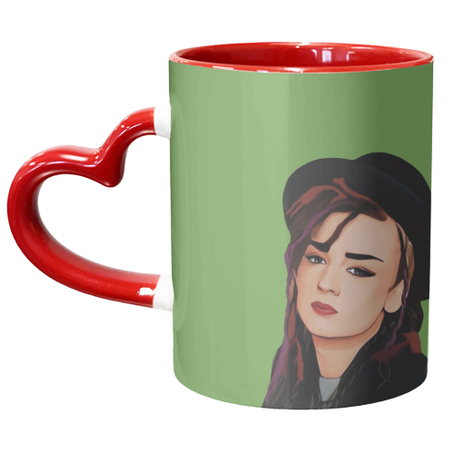 Music Icons: Boy George - unique mug by Giddy Kipper