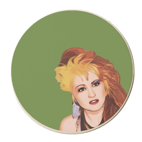 Music Icons: Cyndi Lauper - personalised beer coaster by Giddy Kipper