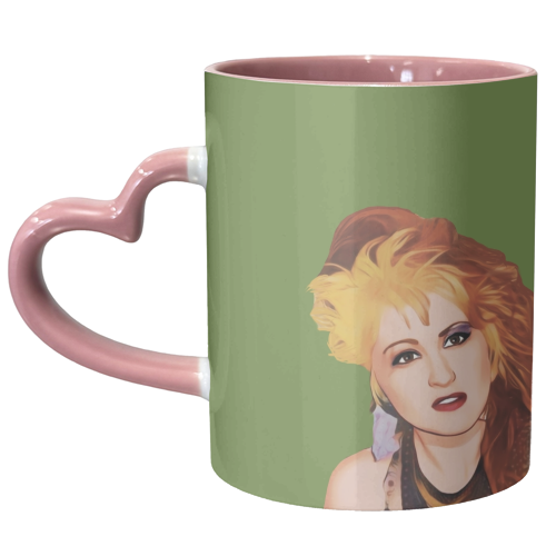 Music Icons: Cyndi Lauper - unique mug by Giddy Kipper