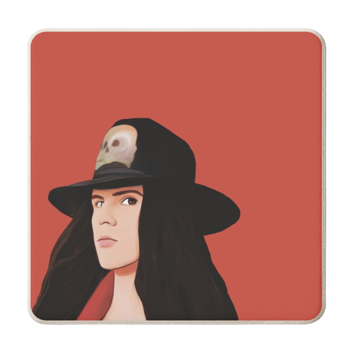 Music Icons: Ian Astbury - personalised beer coaster by Giddy Kipper