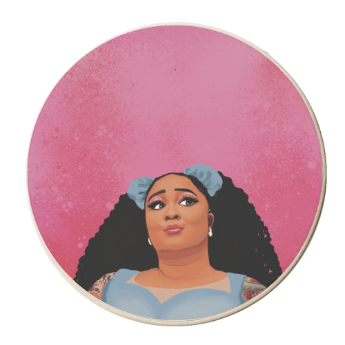 Music Icons: Lizzo About damn time - personalised beer coaster by Giddy Kipper