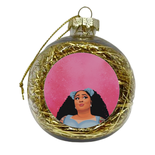 Music Icons: Lizzo About damn time - xmas bauble by Giddy Kipper