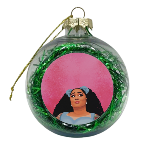 Music Icons: Lizzo About damn time - xmas bauble by Giddy Kipper