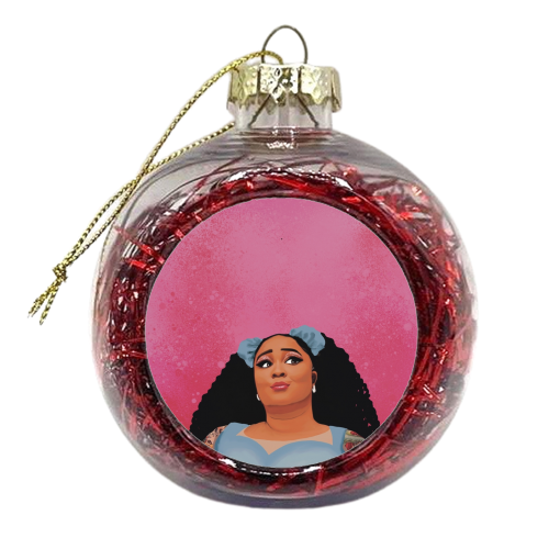 Music Icons: Lizzo About damn time - xmas bauble by Giddy Kipper