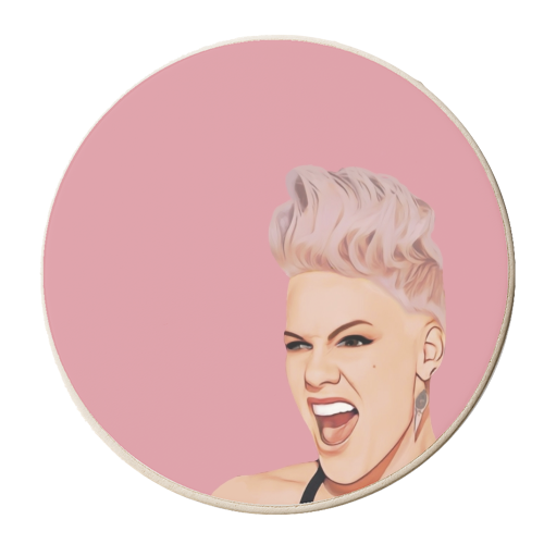 Music Icons: Pink - personalised beer coaster by Giddy Kipper