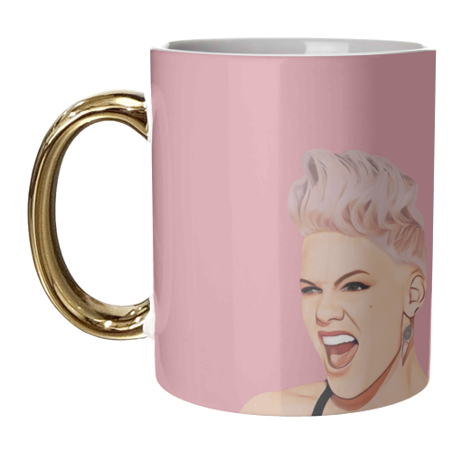 Music Icons: Pink - unique mug by Giddy Kipper