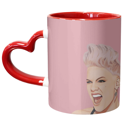 Music Icons: Pink - unique mug by Giddy Kipper