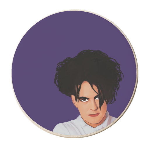 Music Icons: Robert Smith - personalised beer coaster by Giddy Kipper