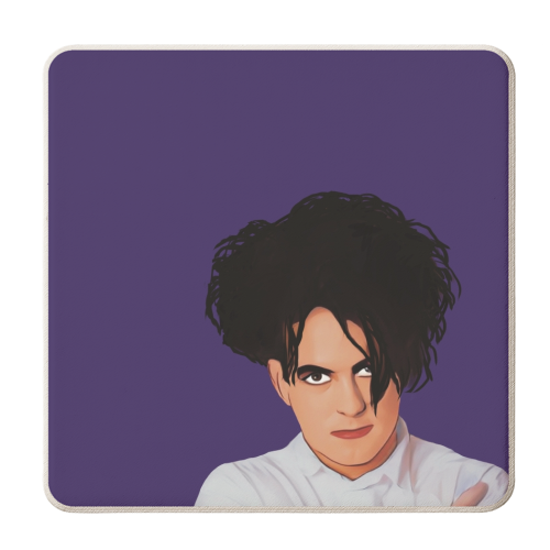 Music Icons: Robert Smith - personalised beer coaster by Giddy Kipper