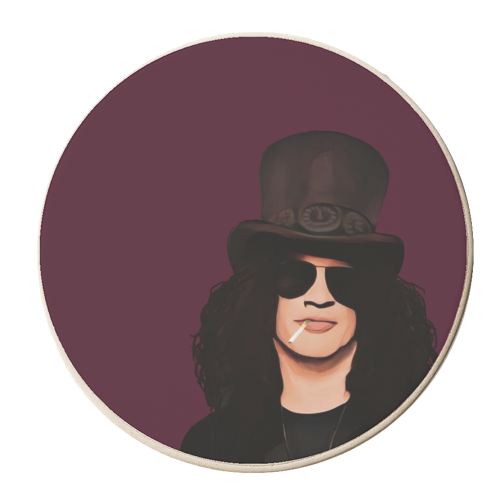 Music Icons: Slash - personalised beer coaster by Giddy Kipper