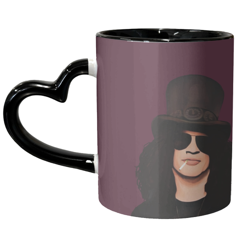 Music Icons: Slash - unique mug by Giddy Kipper