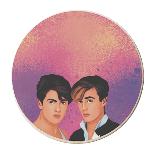 Music icons : wham - personalised beer coaster by Giddy Kipper