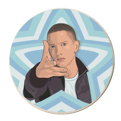 Music stars eminem print - personalised beer coaster by The Girl Next Draw