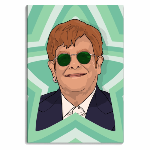 Music stars Green Glass print - personalised A4, A5, A6 notebook by The Girl Next Draw