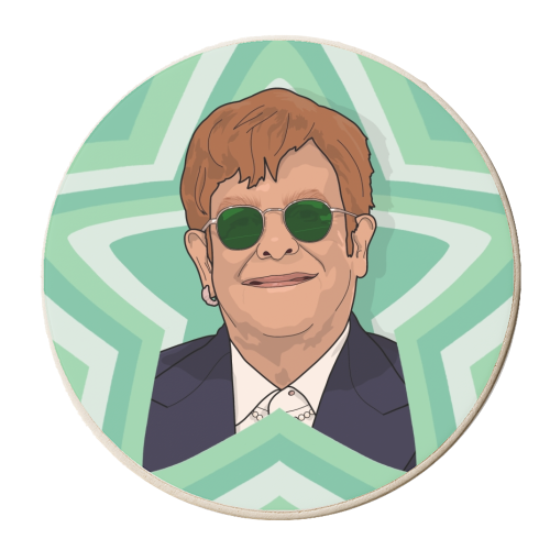 Music stars Green Glass print - personalised beer coaster by The Girl Next Draw