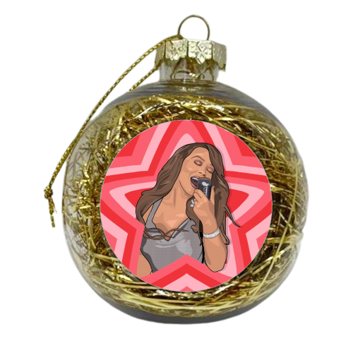 Music stars Mariah Carey print - xmas bauble by The Girl Next Draw