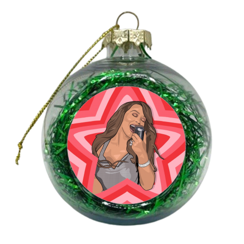 Music stars Mariah Carey print - xmas bauble by The Girl Next Draw