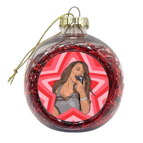 Music stars Mariah Carey print - xmas bauble by The Girl Next Draw