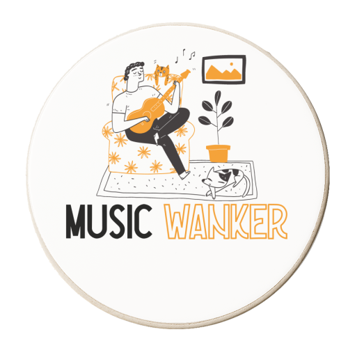 Music wanker / musician / guitar / songwriter / funny - personalised beer coaster by UKVanlife