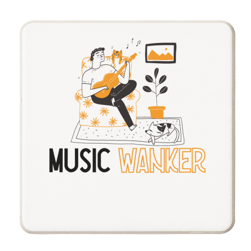 Music wanker / musician / guitar / songwriter / funny - personalised beer coaster by UKVanlife