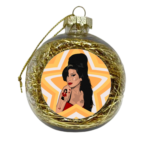 Musical stars Amy - xmas bauble by The Girl Next Draw