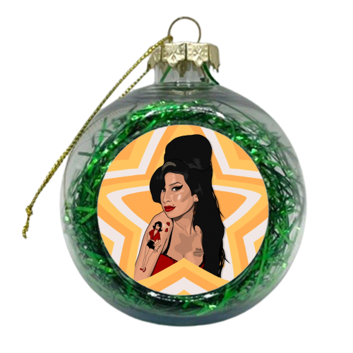 Musical stars Amy - xmas bauble by The Girl Next Draw